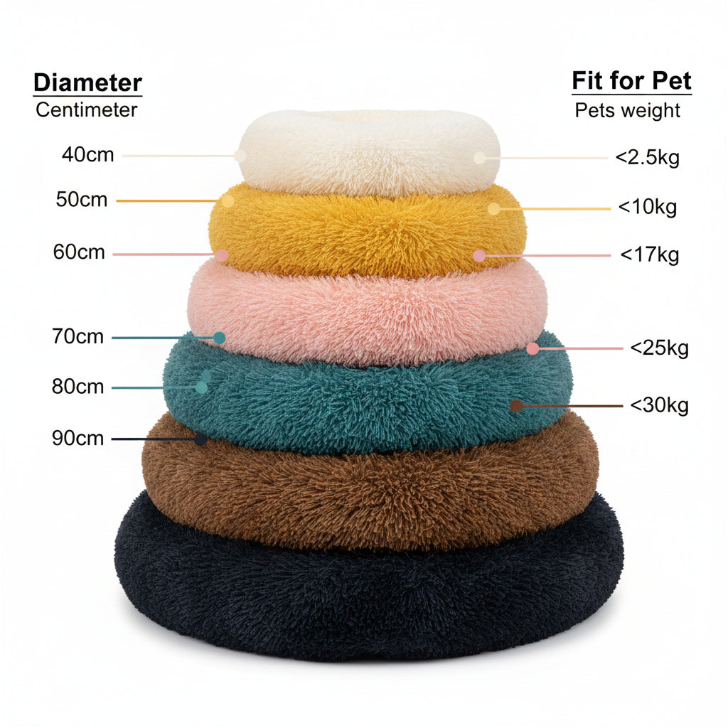 Calming donut cat bed available in multiple colors