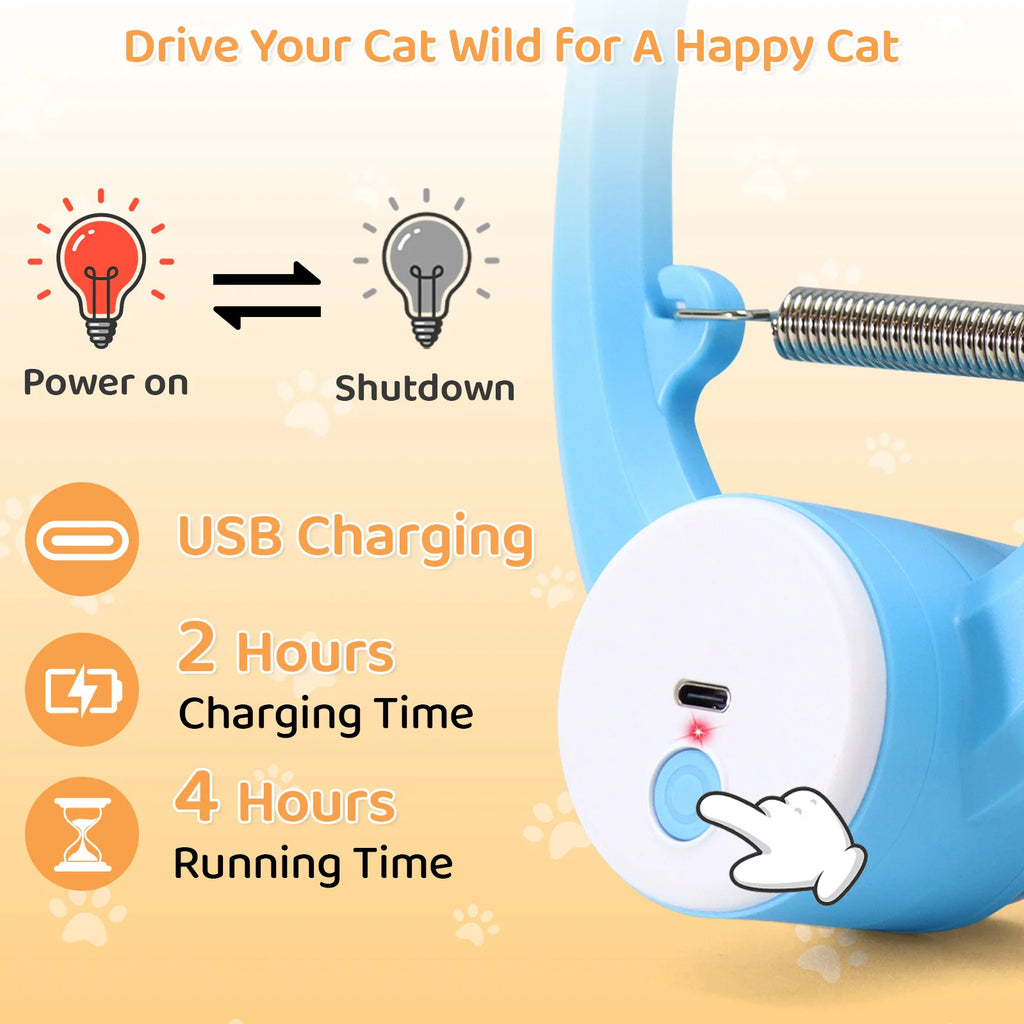 Rechargeable automatic cat toy with fluttering feather movement